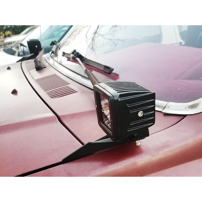 iJDMTOY LED Ditch Light Hood Edge Low Profile Mounting Brackets