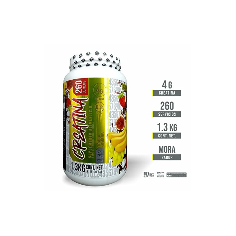 43 SUPPLEMENTS CREATINA 1.3KG SABOR PONCHE DE FRUTAS, KIWI Y