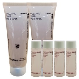 Innisfree Volcanic Pore Dual Mask 2pcs + (Pore Smoothing Toner 25mlx4pcs) / 이니스프리 화산송이 모공 듀얼 마스크 2개+(모공 매끈결 토너 25mlx4개)