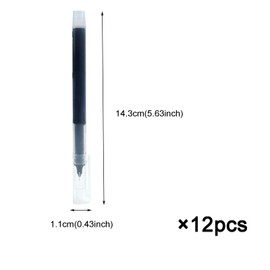 Roellgs 12 Pieces Rollerball Pens Black, 0.5mm Liquid Ink Rollerball Pen Fine Point Pens Gel Ink Pen Writing Pens Quick-Drying Ballpoint Pens Black Ink for Office School (Black)