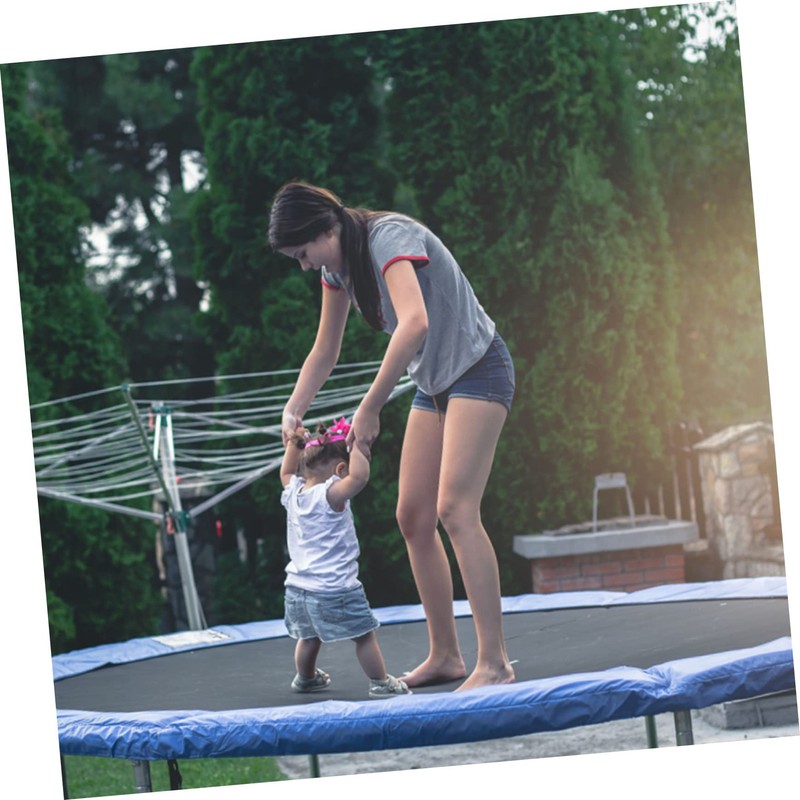 Kisangel 1pc Heavy-Duty Uv-Resistant Trampoline Replacement Mat Durable Round Jumping