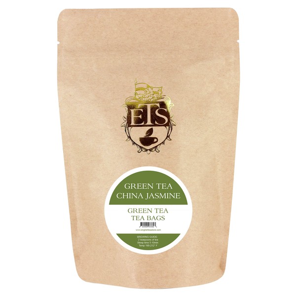 English Tea Store Green Teabags China Jasmine, 25 Pouches, 2.75 Ounce