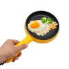 110V Stainless Steel Non-Stick Electric Skillet Yellow Mini Round Frying