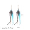 lureme Bohemian Multicolor Pheasant Feathers Dangle Earrings Handmade Natural Feather