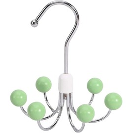 Hoodie Hangers with 6 Balls, 360°Swivel Purse Hanger, Scarf Hanger, Closet Hooks, Handbag Organizer, Bra Hanger, Accessory Organizers for Scarf, Tanktop, Hat (Green)