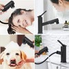 HANLIAN Single Hole Pull Out Faucet for Bathroom Sink, Black