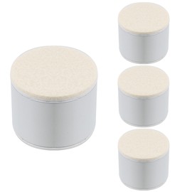 bociloy 4PCS 2Inch Self-Adhesive Round Furniture Riser, White Carbon Steel Bed Table Sofa Lift Riser, Heavy Duty Couch Cabinet Riser, Adds 2Inch Height with Felt Pad