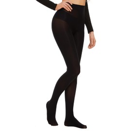 Citystl 3 Pairs Black Tights for Women, Plus Size 60D Semi Opaque Tights, Control Top Microfiber Pantyhose for Women (Black*3, 3XL)