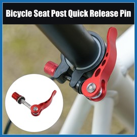 A ABSOPRO 2pcs 8mm Aluminium Alloy Bike Seat Post Quick Release Pin Bolt Red Item Replacement