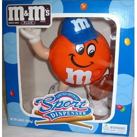 M&M'S LIMITED EDITION SPORTS DISPENSER ORANGE BASEBALL CHARACTER