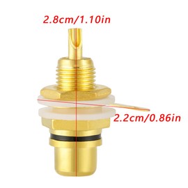 10 Unids HIFI Conector de Audio Chapado en oro Jack Terminal Socket Latón Chasis (Black)