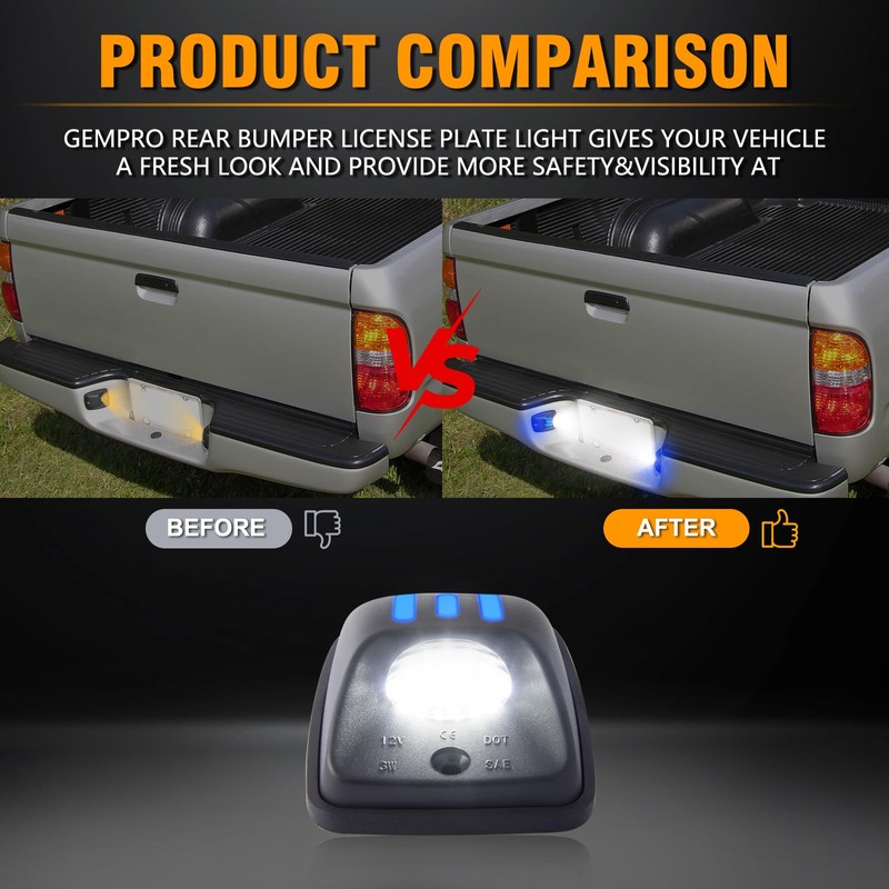 Gempro Blue OLED Neon Tube LED License Plate Light Tag