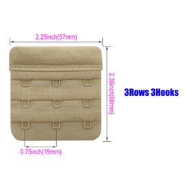 Tamlien Women Bra Extender 3 Hook,Soft Comfortable Bra Strap Extensions - 6 pcs Pack (Black/Beige)