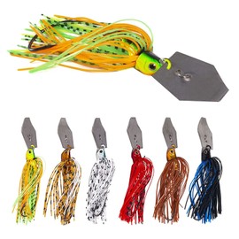Ahvqevn 6pcs Fishing Lures, Bait Spinner Swim Flipping Blade, Salmon Pike Trout Swing Chatterfish Bait for Trailer
