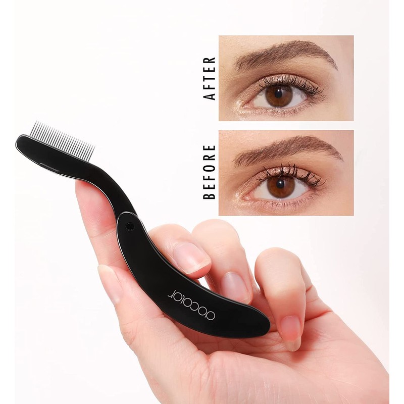 Docolor Foldable Eyelash Comb Stainless Steel Teeth Eyebrow Brush Steel