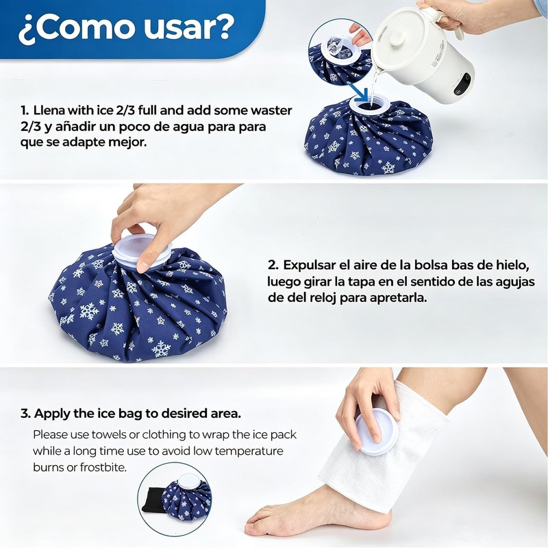 Bolsa de Hielo Terapia 11in, Compresa para Frío o Agua