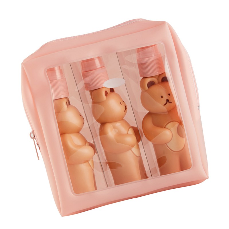 Travel Bottles Kit Cute Bear Look Delicate Easy Press Empty