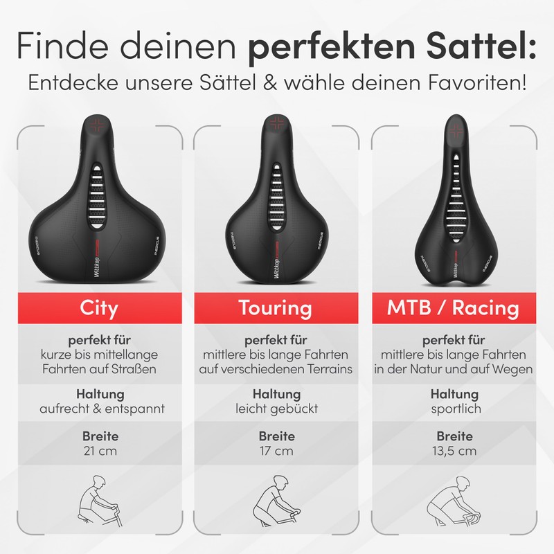 Büchel Wittkop Medicus 97207 MTB Saddle Memory Foam, Black