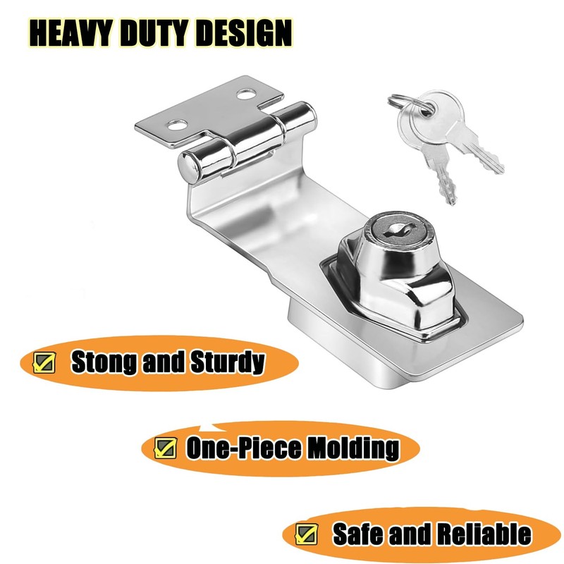 ZiYuya Padlock Hasp Right Angle 90 Degrees Safety Hasp Lock