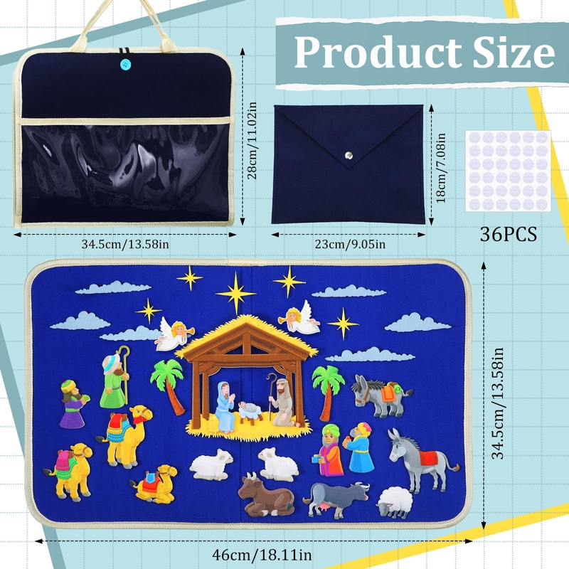 Yilloog Nativity Bible Felt Board Jesus Birth Felt Story Board