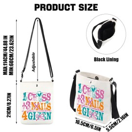 MYSOMY Christian Crossbody Bag Christian Gift Religious Gift Jesus Bible Verses Gift 1 Cross 3 Nails 4 Given Christian Shoulder Bag (3 Nails CB1)
