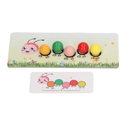 Wooden Colour Sorting Caterpillar Clip Bead Toy for Colour Matching Game for Toddlers