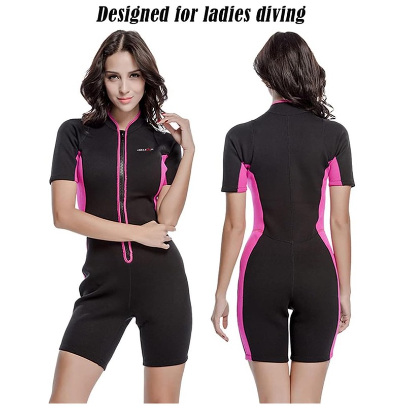 Wetsuit 2 mm Women Zip Front Neoprene Short Sleeve Wetsuit