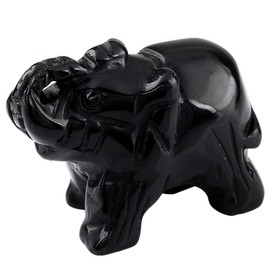 Rockcloud Healing Crystal Guardian Elephant Pocket Stone Figurines Carved Gemstone Crafts 1.5''