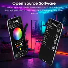 Aromfentu WLED Controller ESP32 with Microphone, Addressable LED Controller for RGB RGBW Light Strip WS2812B SK6812 WS2811 TM1814 WS2813 WS2815 5-24V ESP32