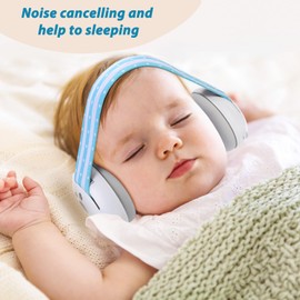 Laudexua Baby Ear Protection, Noise Cancelling Headphones for Babies and Toddlers Up to 36 Months, Comfortable Infant Ear Muffs for Effectively Help Sleep & Hearing Protection (White Blue)