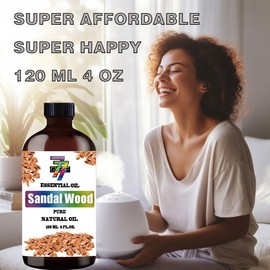 Sandalwood Essential Oil 4 Fl Oz (120Ml) -Sandalwood Oil for Diffuser,Humidifier,Home,Bath,Spa,Cleaning,Massage