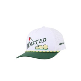 Wasted Funny Golf Hat – Adjustable Rope Hat for Men & Women, One Size Fits All, White & Green, Unique Golf Cap, Stylish Golf Accessories, Gifts for Golfers