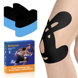 Precut Kinesiology Tape for Knees, 24 PCS, 20% Stronger Adhesive