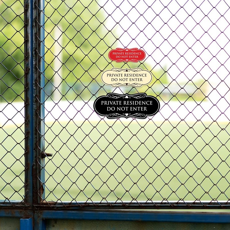 Designer Private Residence Do Not Enter Sign (Black Gold) -