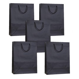 MUST BE BONKERS BLACK MATT LAMINATED MEDIUM BAGS - LUXURY BIRTHDAY PRESENT PARTY GIFT BAG (5 Bags)