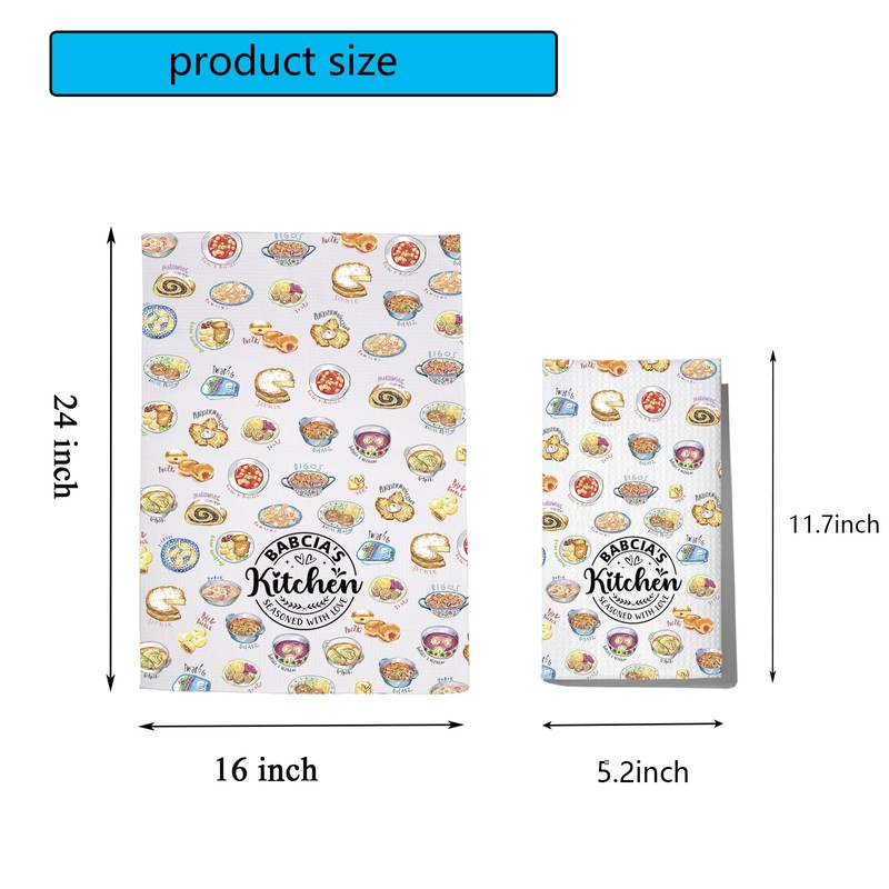 POFULL Babcia's Kitchen Ca Kitchen Towel - 24 x 16