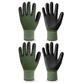 HndToArm Gardening Gloves for Men & Women Ladies, New & Durable TPE Coated for Yard Garden, Outdoor Indoor Protective Work, 2 Pairs (Dark Green, Medium)
