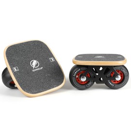 FreeSkates Portable Roller Road Drift Skates Plate, Maple Deck Anti-Skid Plate, Split Skateboard with PU Wheels, high-end Bearings(Black)
