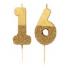 TalkingTables6 Birthday CandleCake TopperSingleGold Glitter