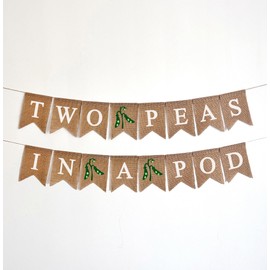 Swanky Party Box | Two Peas In A Pod Baby Shower Banner or a Baby Shower for Twins Theme, A Gender Reveal Decoration, Twin Boys or Twin Girls Party Decor