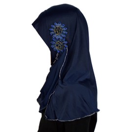 Yaqeen Girls Hijab 2-7 yrs Children Scarf islamic Headscarf Instant Kids Ideal for nursery, Party, madrassa (navy)