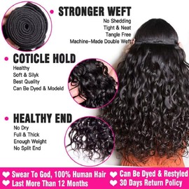 Yavida Water Wave Human Hair Bundles Wet and Wavy Human Hair Weave Bundles Brazilian Bundles Human Hair Unprocessed Remy Human Hair Water Wave Bundles 18 20 22 Inch