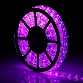 Buyagn 50Ft LED Rope Lights, LED Strip Lights Waterproof Kit for Indoor/Outdoor, 110v Awning LED Lights, Deck, Patio, Backyards Garden Decorations(Purple)