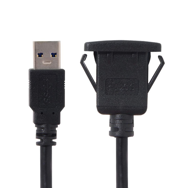 cablecc 1m Waterproof USB 3.0 Extension Latch Mount Car AUX