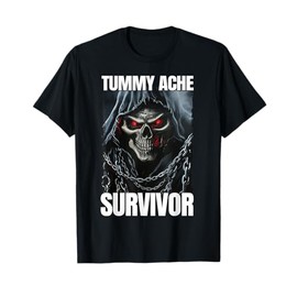 Tummy Ache Survivor Edgy Skeleton T-Shirt