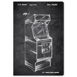 Wynwood Studio Entertainment and Hobbies Wall Art Canvas Prints 'Game Cabinet 1978 Chalkboard' Home Décor, 16" x 24"