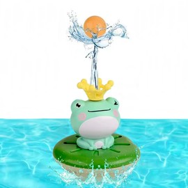 SPITZER TOYS Badewannenspielzeug, Schwimmender Badefrosch mit Wassersprinkler, Badewannen Spielzeug Set, Wasserspielzeug, Baby Badespielzeug, Badespaß für Jungen und Mädchen, Baby Must Have