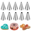 Classicseali 10Pcs Round Piping Nozzle,Stainless Steel Small Piping Nozzle
