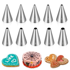 Classicseali 10Pcs Round Piping Nozzle,Stainless Steel Small Piping Nozzle