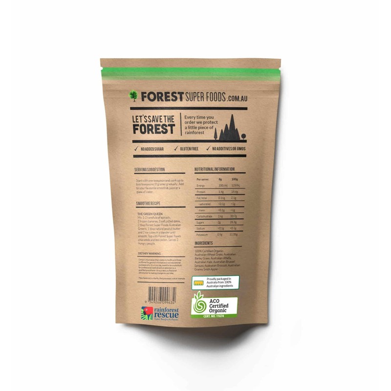 Certified Organic Australian Greens Whole Food Blend - Barley Grass,